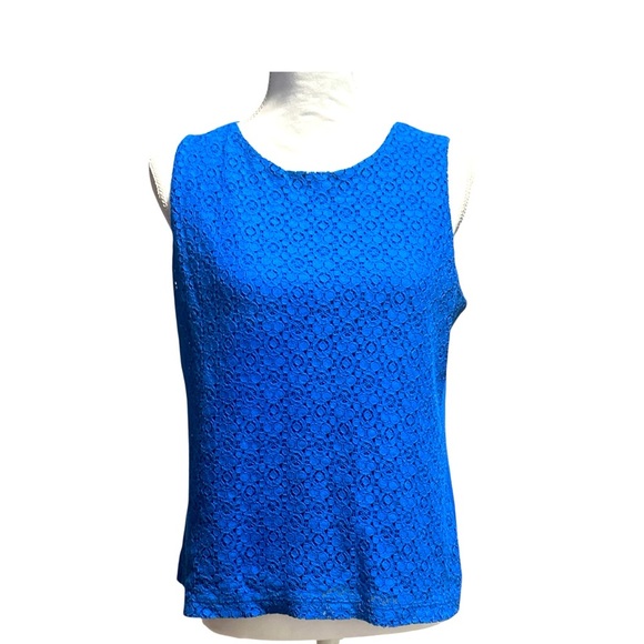 Talbots Royal Blue Lace Tank Top - Picture 1 of 7